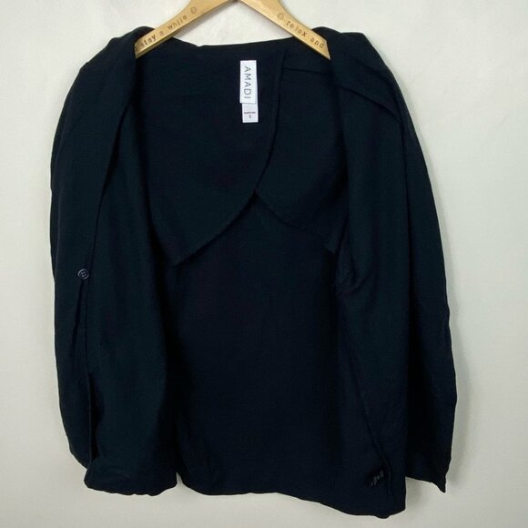 Anthropologie‎ Amadi Linen Oversized Blazer Jacket Sports Coat Navy Blue Small S - Picture 5 of 11